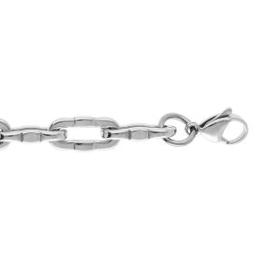 BRACELET ACIER MAILLE RECTANGULAIRE 19+2CM