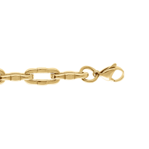 BRACELET ACIER DORÉ MAILLE RECTANGULAIRE 19+2CM