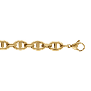 BRACELET ACIER DORÉ MAILLE MARINE 19+3CM