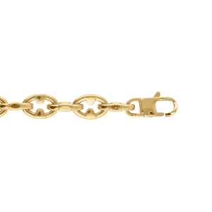BRACELET ACIER DORÉ MAILLE MARINE 19+3CM