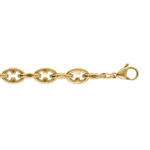 BRACELET ACIER DORÉ MAILLE MARINE 19+3CM