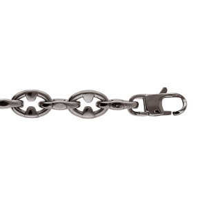 BRACELET ACIER MAILLE MARINE PVD NOIR ASPECT TITANE 19+3CM