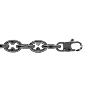 BRACELET ACIER MAILLE MARINE PVD NOIR MAT 19+3CM