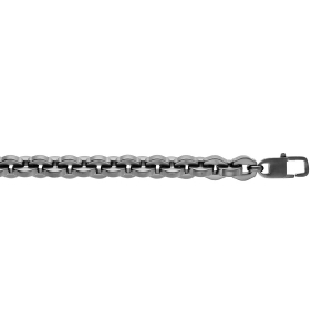 BRACELET ACIER ET PVD NOIR ASPECT TITANIUM 20+3CM