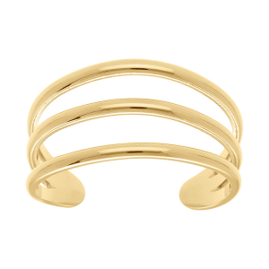 BRACELET ACIER DORÉ RIGIDE 3 RANGS 34MM