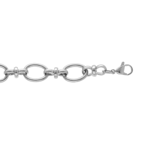 BRACELET ACIER MAILLES OVALES 17+3CM