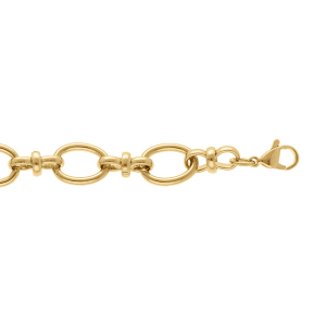 BRACELET ACIER DORÉ MAILLES OVALES 17+3CM
