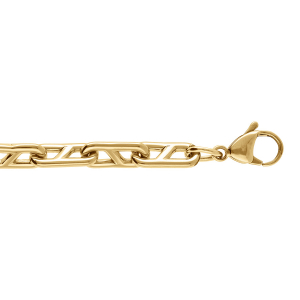 BRACELET ACIER DORÉ MAILLE MARINE  19+3CM