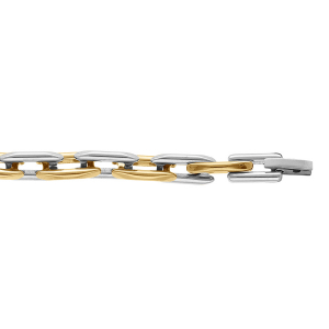 BRACELET ACIER ET DORÉ BICOLORE 20.5CM