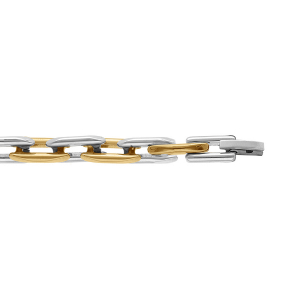 BRACELET ACIER ET DORÉ BICOLORE 20.5CM