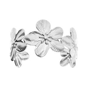 BRACELET ACIER RIGIDE FLEUR 60MM X 50MM
