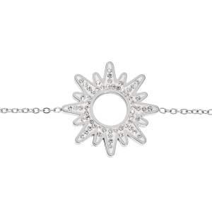 BRACELET ACIER SOLEIL AVEC RÉSINE ET STRASS 16+3CM