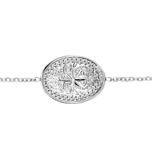 BRACELET ACIER MOTIF OVALE AVEC ETOILE 16+3CM