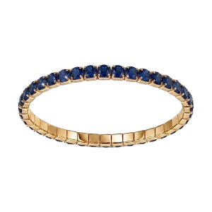 BRACELET ACIER DORÉ  ELASTIQUE RAIL OXYDES BLEU