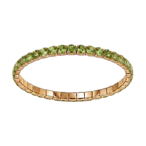 BRACELET ACIER DORÉ  ELASTIQUE RAIL OXYDES VERT