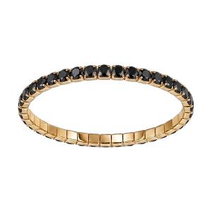 BRACELET ACIER DORÉ  ELASTIQUE RAIL OXYDES NOIR