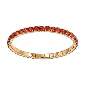 BRACELET ACIER DORÉ  ELASTIQUE RAIL OXYDES ROUGE