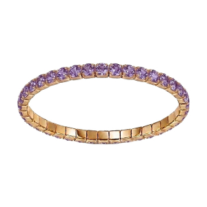 BRACELET ACIER DORÉ  ELASTIQUE RAIL OXYDES VIOLET
