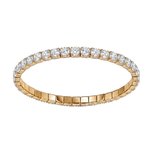BRACELET ACIER DORÉ  ELASTIQUE RAIL OXYDES BLANC