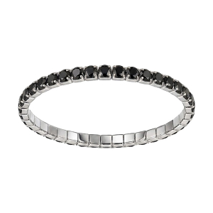 BRACELET ACIER ELASTIQUE RAIL OXYDES NOIR