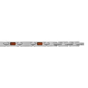 BRACELET ACIER ET ASPECT BOIS ALTERNE 6MM 19CM + 2CM RÉGLABLE TRIPLE FERMOIR