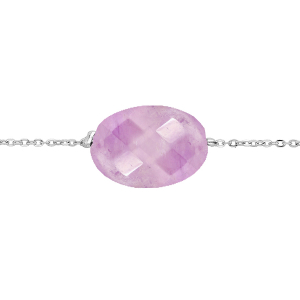 BRACELET ACIER PIERRE NATURELLE AMÉTRINE (CRÉATIVITÉ & SÉRÉNITÉ) 15+3CM