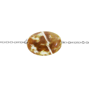 BRACELET ACIER PIERRE NATURELLE SERPENTINE  (CALME & RESPONSABILITÉ)  15+3CM