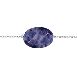BRACELET ACIER PIERRE NATURELLE DUMORTIÉRITE (SAGESSE & INTUITION)  15+3CM