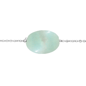 BRACELET ACIER PIERRE NATURELLE AVENTURINE VERTE (CONFIANCE & SERENITE ) 15+3CM