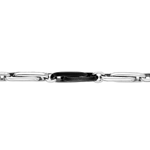 BRACELET ACIER ET PVD NOIR 18+3CM