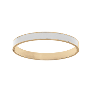 BRACELET ACIER RIGIDE ARTICULÉE 8MM 60MM RÉSINE BLANCHE