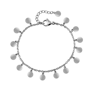 BRACELET ACIER PAMPILLES 16+3CM