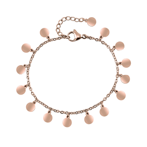 BRACELET ACIER ET PVD ROSE PAMPILLES 16+3CM