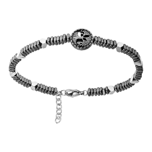 BRACELET ACIER ET PVD NOIR ARBRE DE VIE 18+3CM