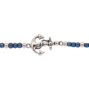 BRACELET ACIER PIERRE NATURELLE SODALITE BLEUE 18+3CM