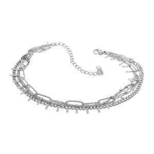 BRACELET ACIER 3 RANGS 15+3CM