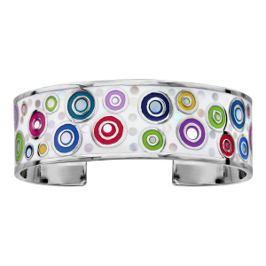 BRACELET ACIER STELLA MIA MOTIF ROND AVEC NACRE DIAM 59MM INTERIEUR