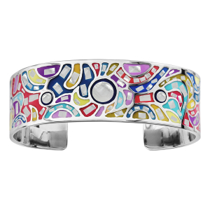 BRACELET ACIER STELLA MIA COULEUR PASTEL AVEC PASTILLE NACRE DIAM 59MM INTERIEUR