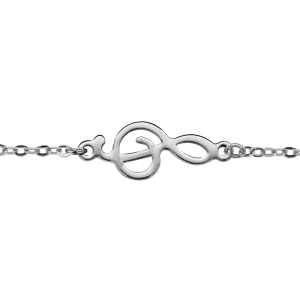 BRACELET ACIER CLEF DE SOL 16+3CM