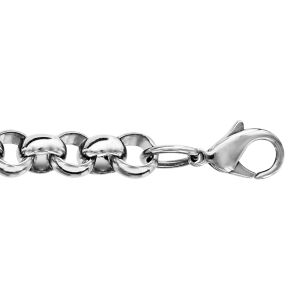 BRACELET ACIER MAILLE DEMI JONC JASERON 20CM REGLABLE