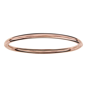 BRACELET ACIER ET PVD ROSE JONC ARTICULE OVALE DIAM 60MM