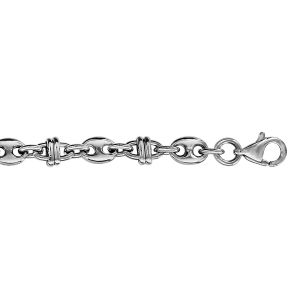 BRACELET ACIER GRAIN DE CAFE 20,5CM
