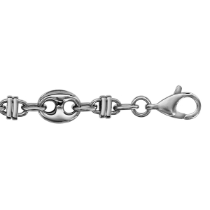 BRACELET ACIER GRAIN DE CAFE 21,5CM