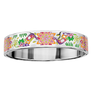 BRACELET ACIER RIGIDE FIN STELLA MIA COLIBRI ORANGE