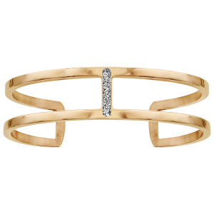 BRACELET ACIER ET PVD DORÉ RIGIDE
