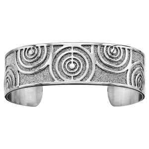 BRACELET ACIER ET GRANITE RIGIDE ET MOTIF MULTI CERCLES