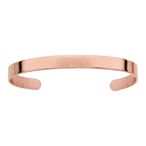 BRACELET ACIER ET PVD ROSE RUBAN OUVERT 6MM A GRAVER 63*47MM