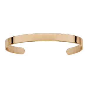 BRACELET ACIER ET PVD DORÉ RUBAN OUVERT 6MM A GRAVER 63*47MM