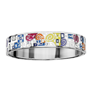 BRACELET ACIER ARTICULE STELLA MIA MULTI COULEUR ET NACRE BLANCHE DIAM 62X56