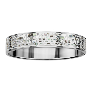 BRACELET ACIER ARTICULE  STELLA MIA DEGRADE BLANC A L'INTERIEUR ET NACRE BLANCHE DIAM 62X56